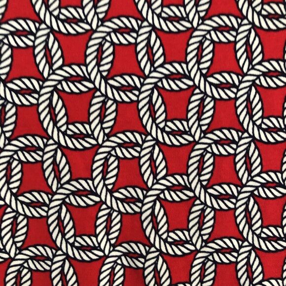 Talbots Women's Top Size Large Boat Neck Red Nautical Rope Circle 3/4 Sleeve - Picture 8 of 8